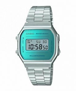 Reloj digital para mujer con cronógrafo y alarma. CASIO A168WEM-2EF