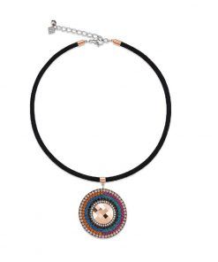 Gargantilla de piel, acero y cristal de Swarovski COEUR DE LION 4836-10-1541