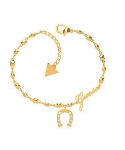 Pulsera para chica fabricada en acero con baño de oro amarillo, Guess UBB29007-S. Joyas Guess