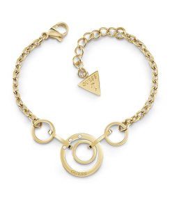 Pulsera Guess de señora UBB29028-S, fabricada en acero con baño de oro amarillo. Joyas GUESS.