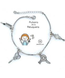 Pulsera de plata de los oficios. Pulsera de la peluquera